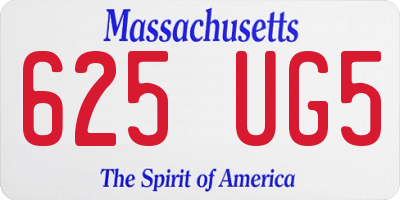MA license plate 625UG5