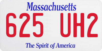 MA license plate 625UH2