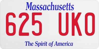 MA license plate 625UK0