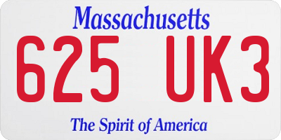 MA license plate 625UK3
