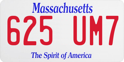 MA license plate 625UM7