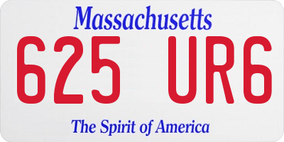 MA license plate 625UR6