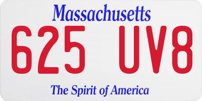 MA license plate 625UV8
