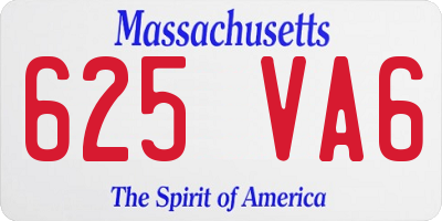 MA license plate 625VA6