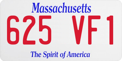 MA license plate 625VF1