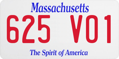 MA license plate 625VO1