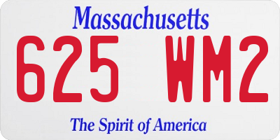 MA license plate 625WM2