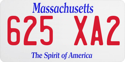 MA license plate 625XA2