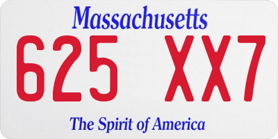 MA license plate 625XX7