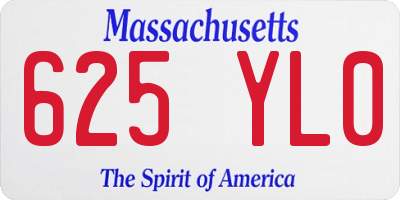 MA license plate 625YL0