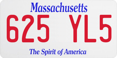 MA license plate 625YL5