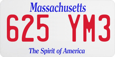 MA license plate 625YM3