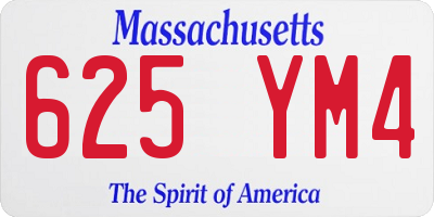 MA license plate 625YM4