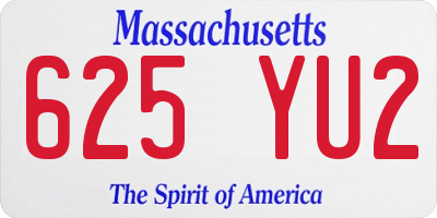 MA license plate 625YU2