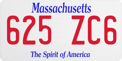 MA license plate 625ZC6