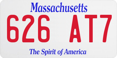MA license plate 626AT7