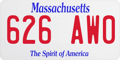 MA license plate 626AW0