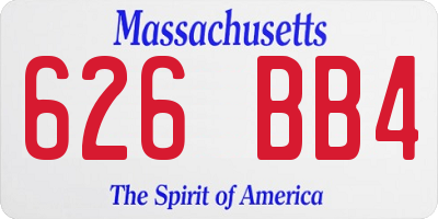 MA license plate 626BB4