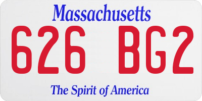MA license plate 626BG2