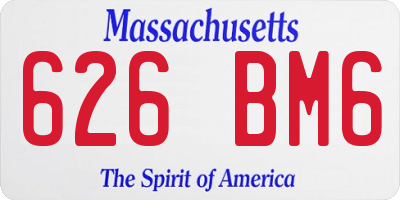 MA license plate 626BM6