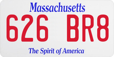 MA license plate 626BR8
