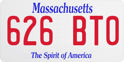MA license plate 626BT0