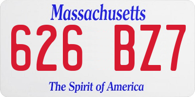 MA license plate 626BZ7