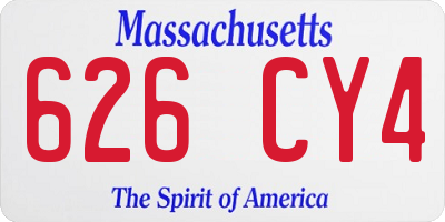 MA license plate 626CY4