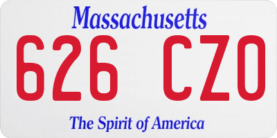 MA license plate 626CZ0