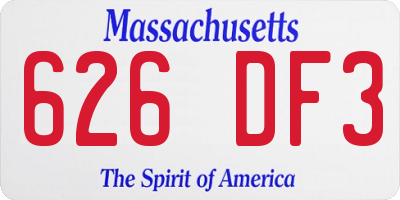 MA license plate 626DF3