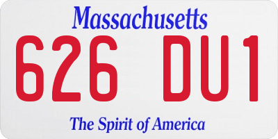 MA license plate 626DU1