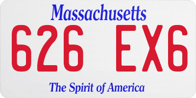 MA license plate 626EX6