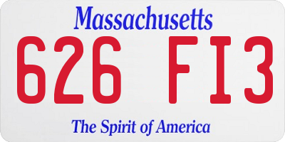 MA license plate 626FI3