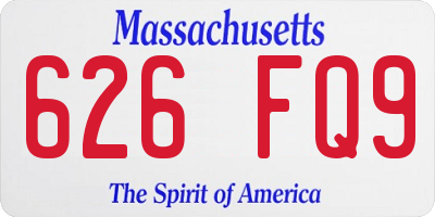 MA license plate 626FQ9