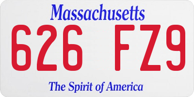 MA license plate 626FZ9