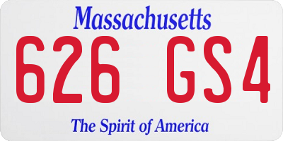 MA license plate 626GS4