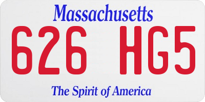 MA license plate 626HG5