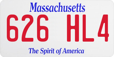 MA license plate 626HL4
