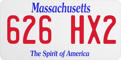 MA license plate 626HX2