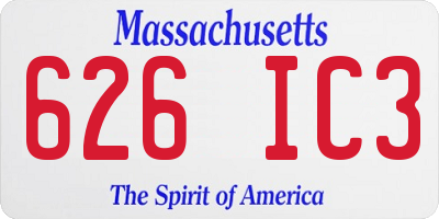 MA license plate 626IC3