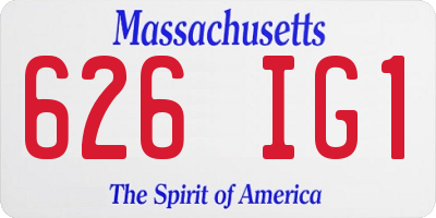MA license plate 626IG1