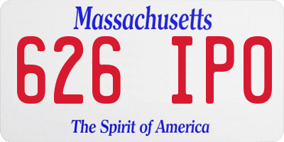 MA license plate 626IP0