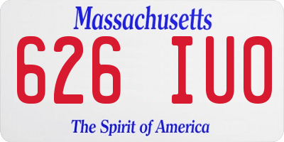 MA license plate 626IU0