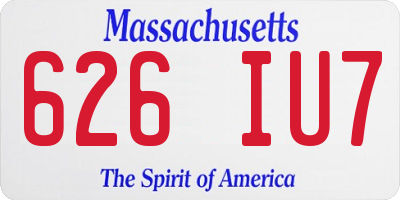 MA license plate 626IU7