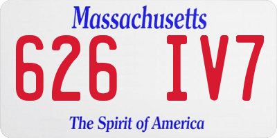 MA license plate 626IV7