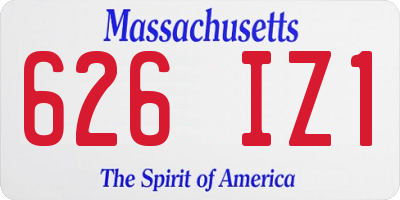 MA license plate 626IZ1