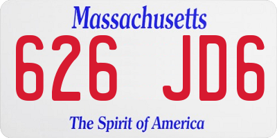MA license plate 626JD6