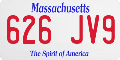 MA license plate 626JV9