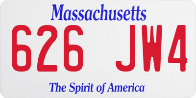 MA license plate 626JW4
