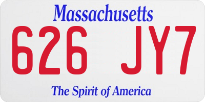 MA license plate 626JY7